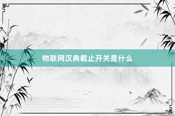 物联网汉典截止开关是什么