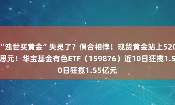 “浊世买黄金”失灵了？偶合相悖！现货黄金站上5200好意思元！华宝基金有色ETF（159876）近10日狂揽1.55亿元