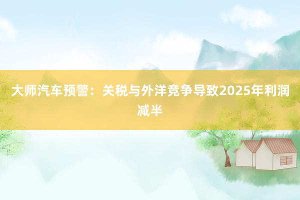 大师汽车预警：关税与外洋竞争导致2025年利润减半