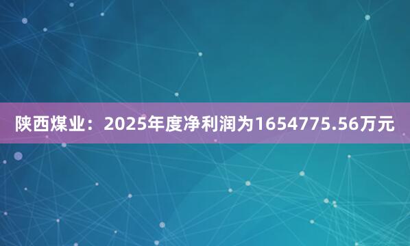 陕西煤业：2025年度净利润为1654775.56万元