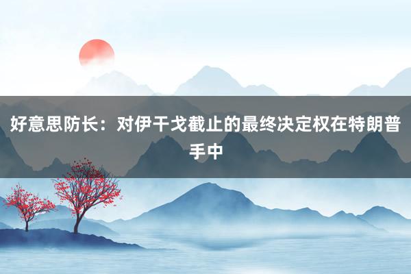 好意思防长：对伊干戈截止的最终决定权在特朗普手中