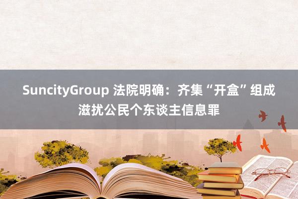 SuncityGroup 法院明确：齐集“开盒”组成滋扰公民个东谈主信息罪