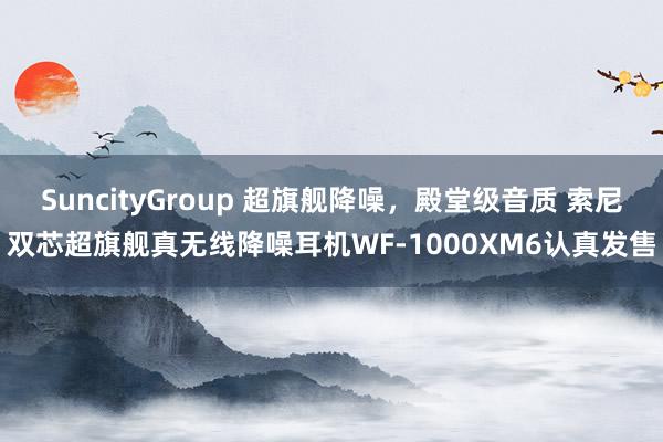 SuncityGroup 超旗舰降噪，殿堂级音质 索尼双芯超旗舰真无线降噪耳机WF-1000XM6认真发售