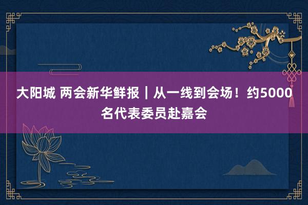大阳城 两会新华鲜报｜从一线到会场！约5000名代表委员赴嘉会