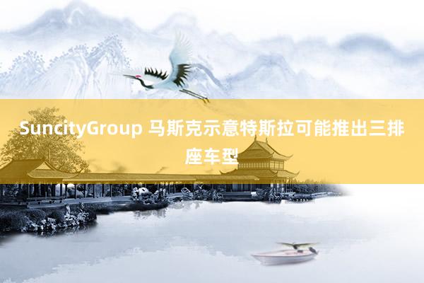 SuncityGroup 马斯克示意特斯拉可能推出三排座车型