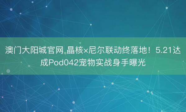 澳门大阳城官网 晶核×尼尔联动终落地!5.21达成Pod042宠物实战身手曝光