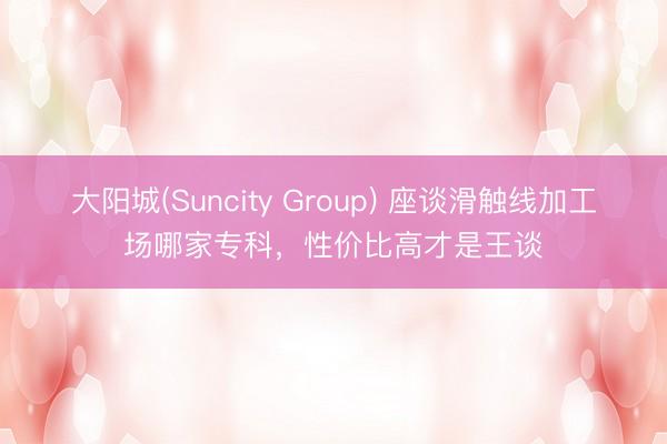 大阳城(Suncity Group) 座谈滑触线加工场哪家专科,性价比高才是王谈