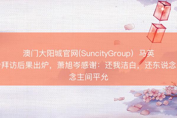 澳门大阳城官网(SuncityGroup) 马英九基金会拜访后果出炉,萧旭岑感谢:还我洁白,还东说念主间平允