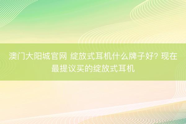 澳门大阳城官网 绽放式耳机什么牌子好? 现在最提议买的绽放式耳机