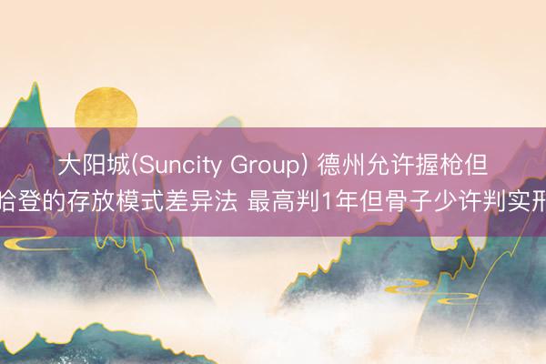 大阳城(Suncity Group) 德州允许握枪但哈登的存放模式差异法 最高判1年但骨子少许判实刑