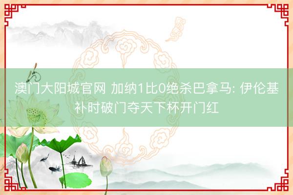 澳门大阳城官网 加纳1比0绝杀巴拿马: 伊伦基补时破门夺天下杯开门红